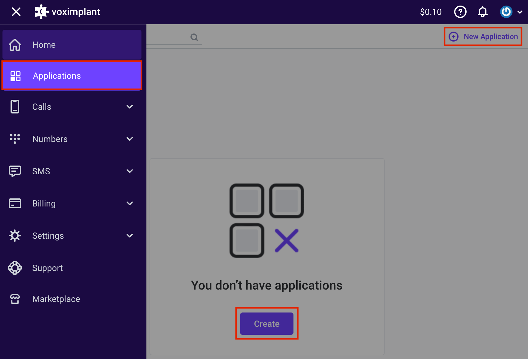 Create an application