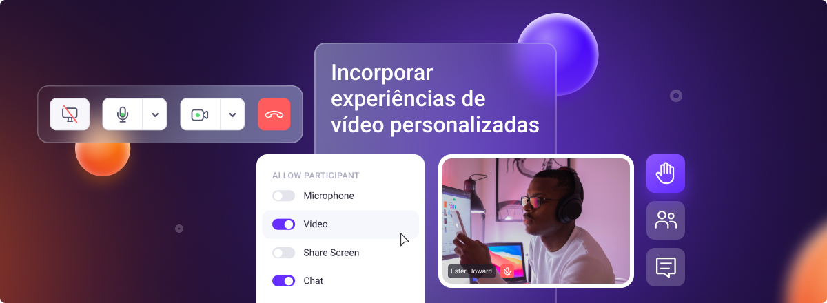 Apresentação da videoconferência fácil de personalizar