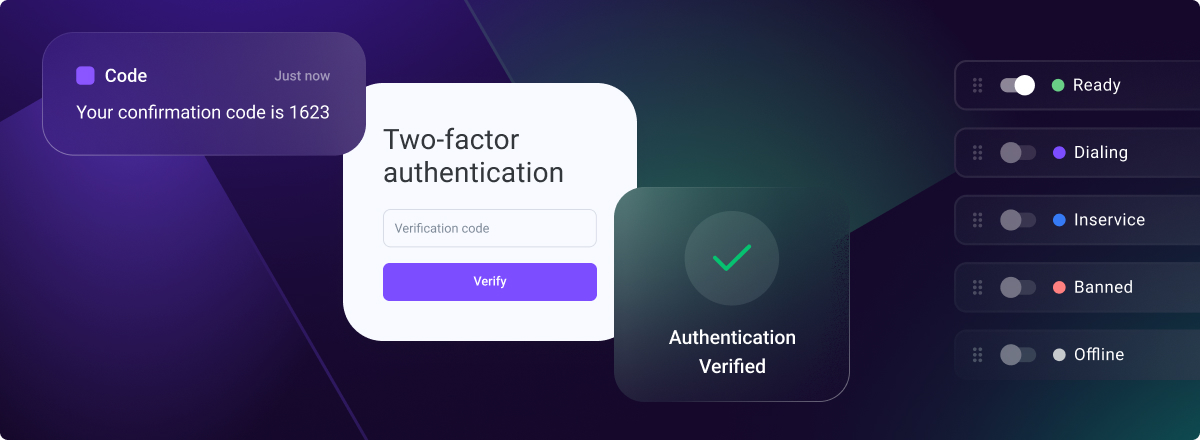 Two-factor authentication & Custom agent statuses in Voximplant Kit
