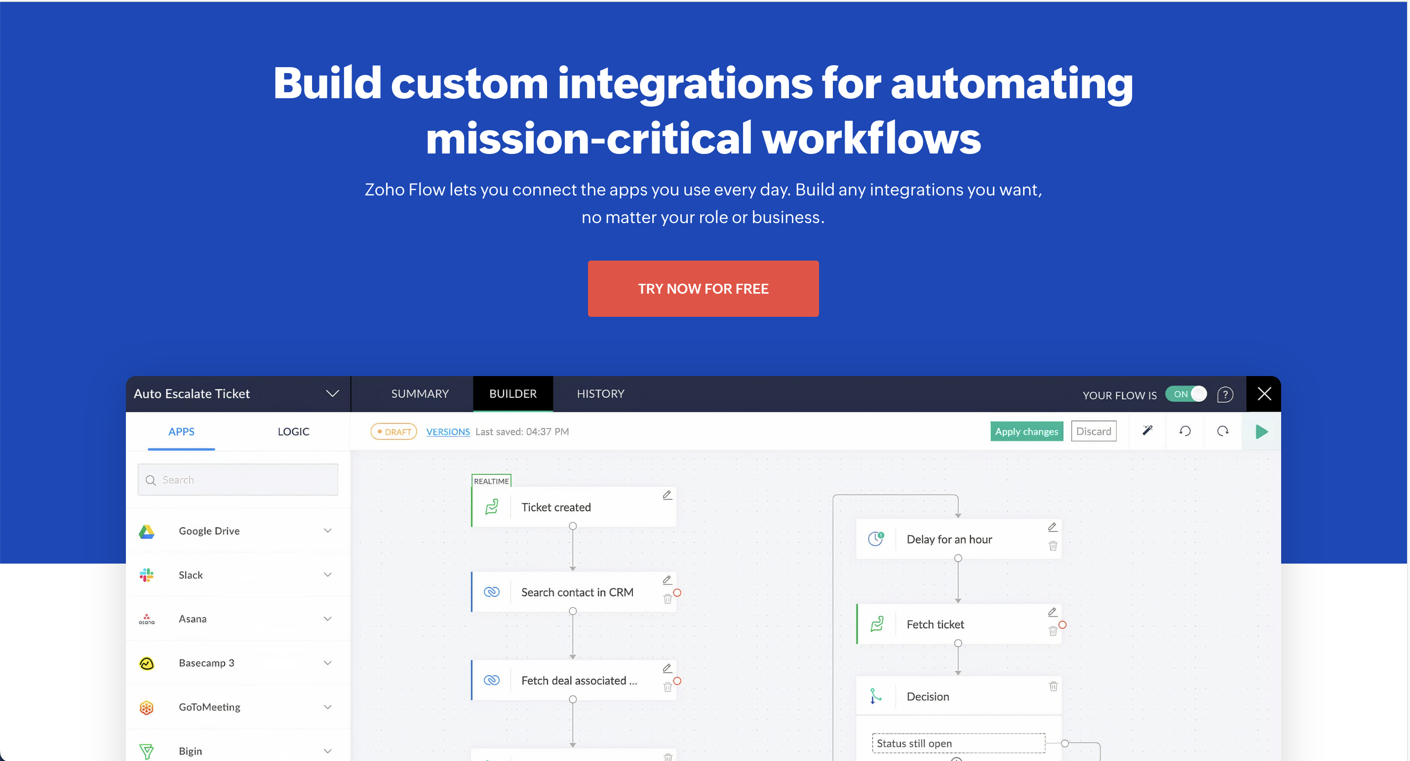 zapier alternative:Zoho flow