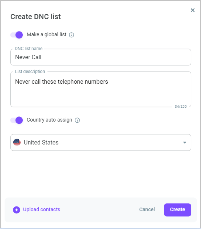 Create a DNC list