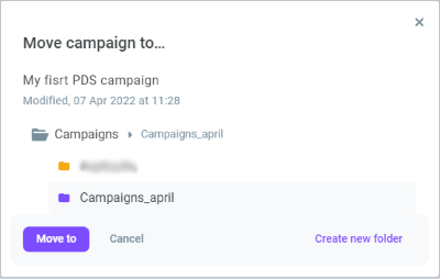 Move the campaign to a folder