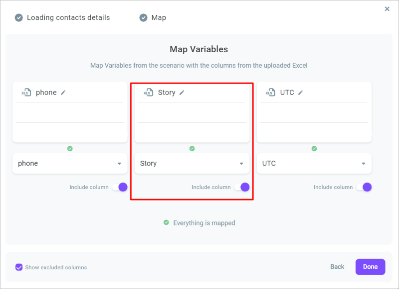 Map variables