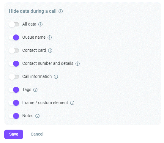 Hide call data