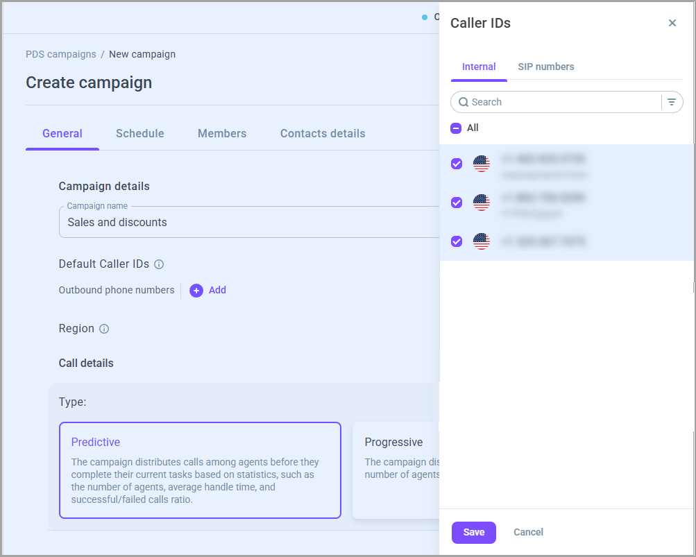 Select numbers