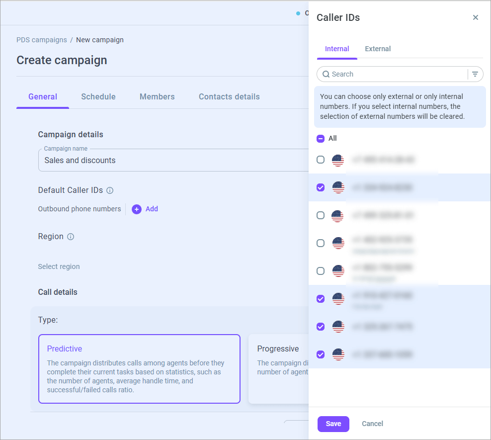 Select numbers