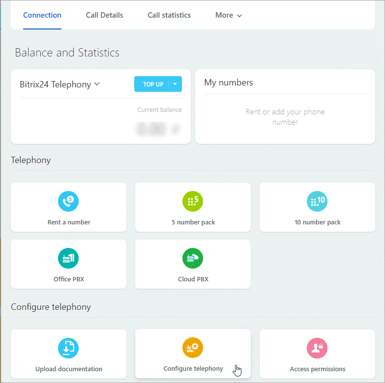 Configure telephony