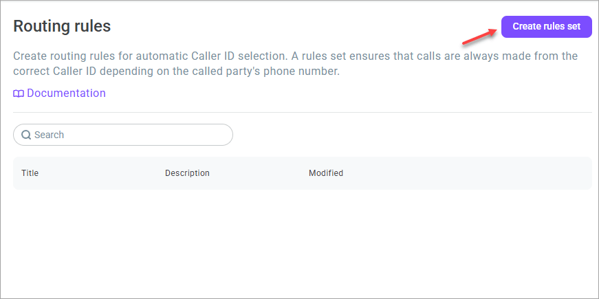 Create rules set Create rules set