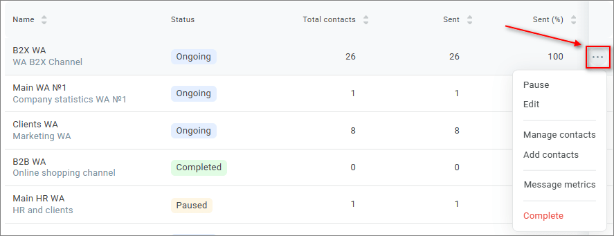 Bulk message actions Bulk message actions