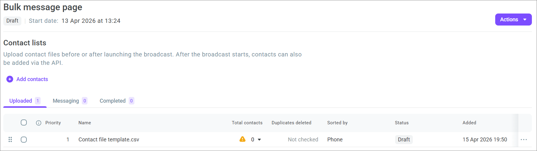 Contact lists Contact lists