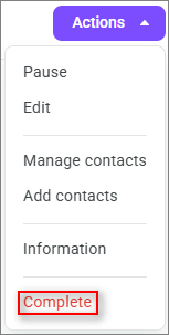 Complete bulk message