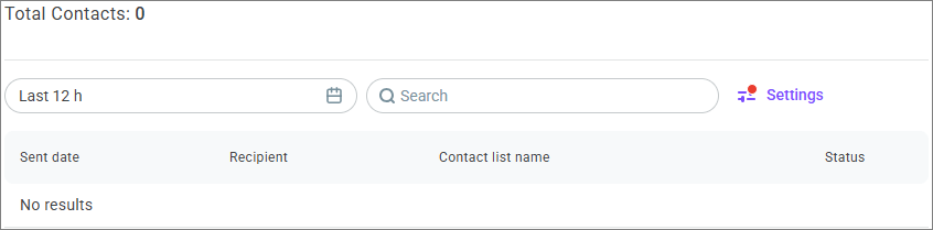 Empty state in the status filter