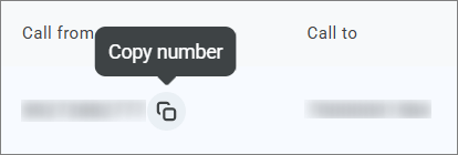 Copying a phone number in call history