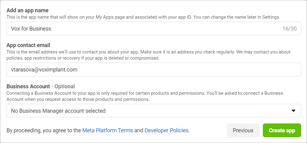 Create an app