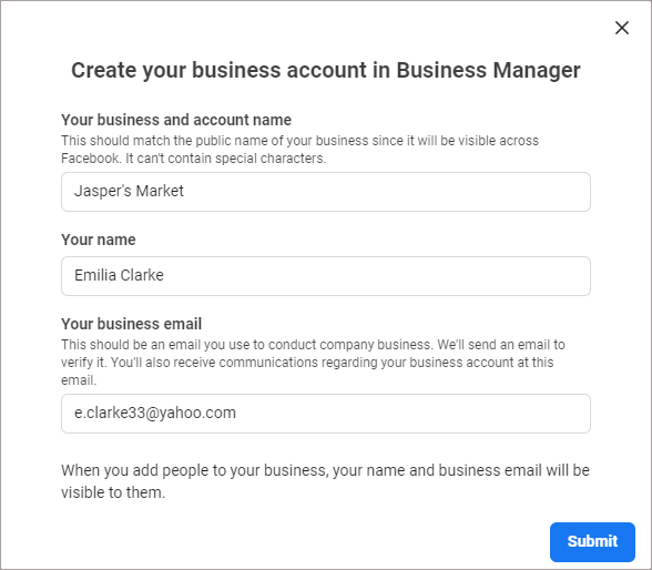 Account details