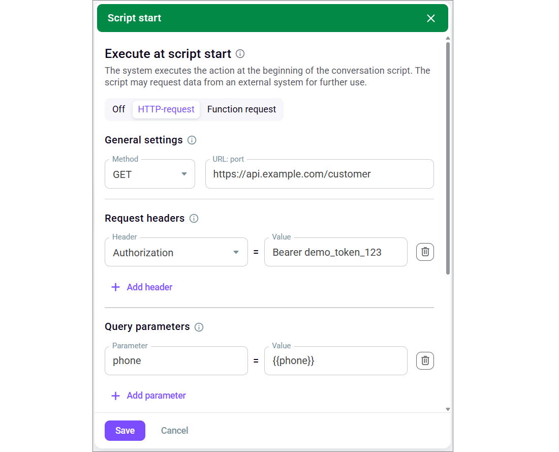 Selecting HTTP-request