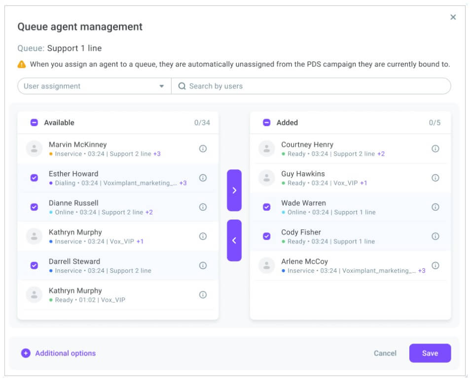 Manage agents