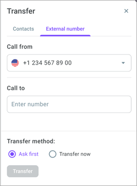 Transfer to an external number