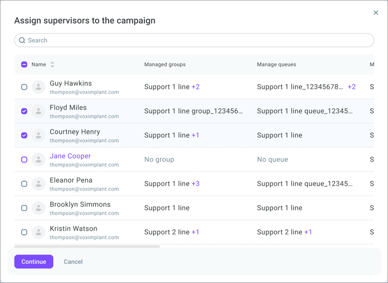 Select supervisors