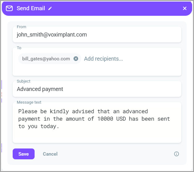 Sending an email Sending an email