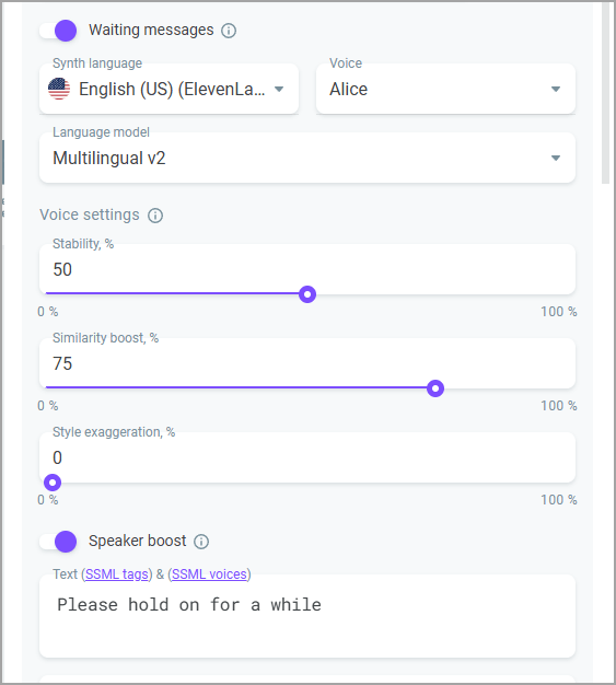 11labs settings