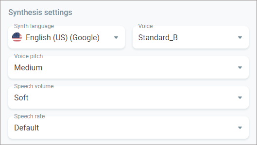 Speech synthesis settings