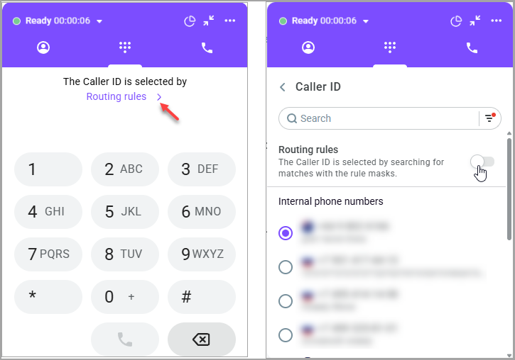 Selection by routing rules Selection by routing rules