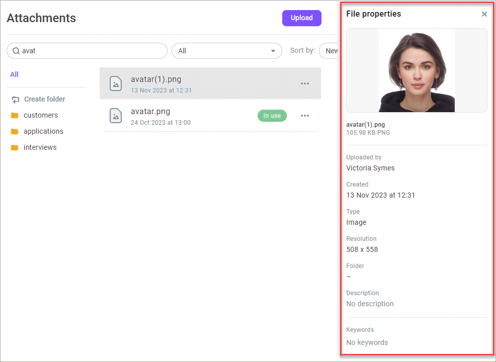 File properties File properties