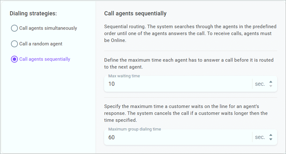 Sequential routing Sequential routing