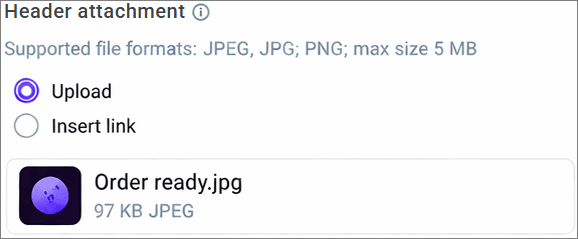 Header attachment Header attachment
