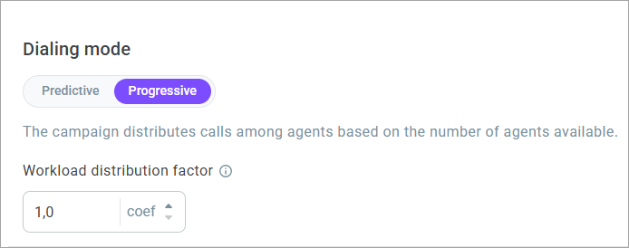 Progressive mode settings Progressive mode settings