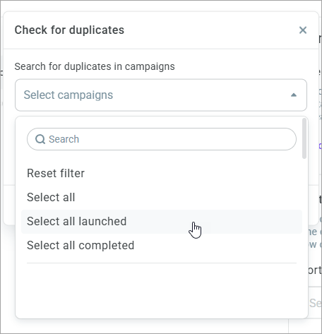 Select campaigns Select campaigns