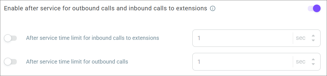 After service for all call types After service for all call types