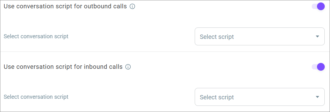Conversation scripts activation