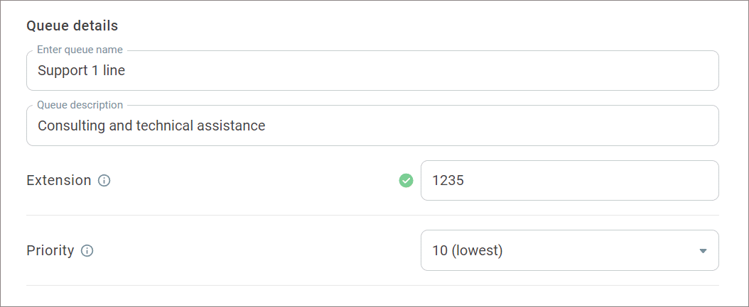 Queue general settings