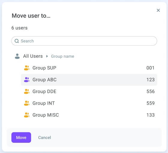 Move users to a group