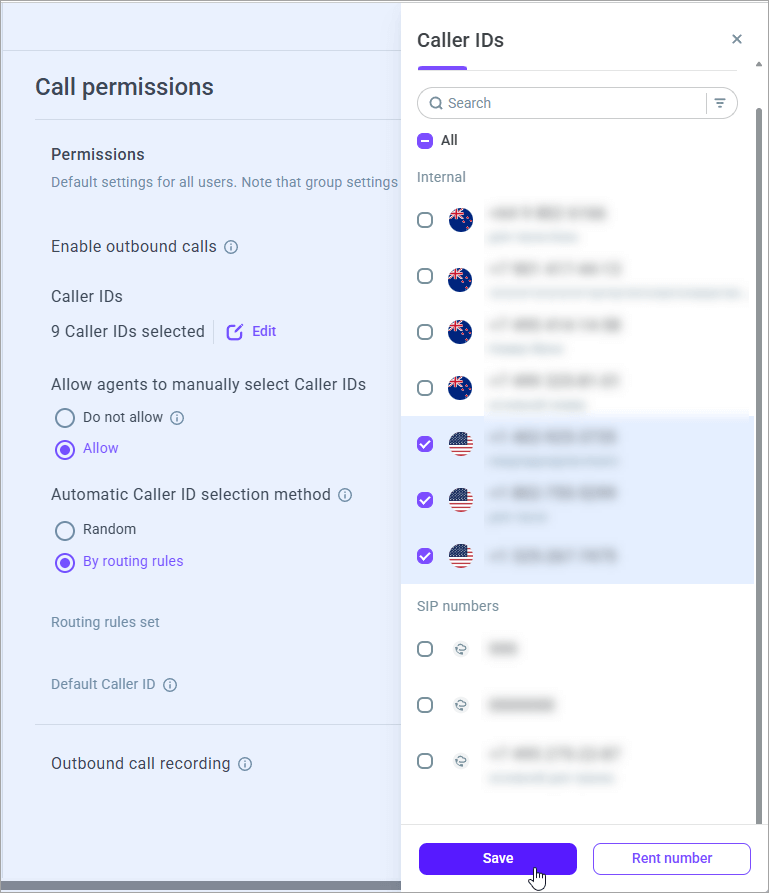 Caller IDs Caller IDs