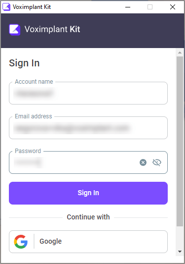 Sign in with email