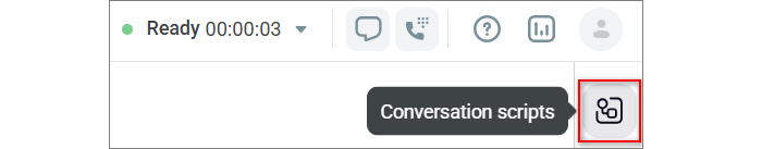 Conversation scripts button