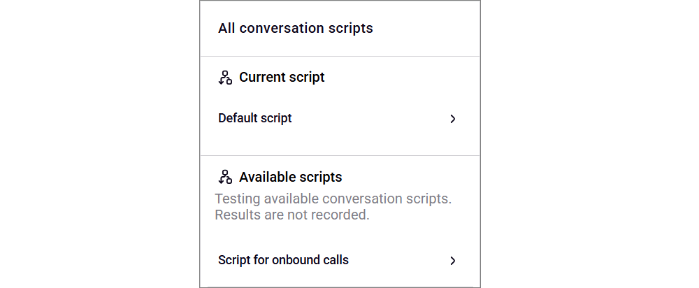 Conversation scripts in the Workspace