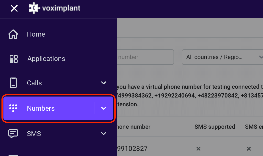 Numbers section