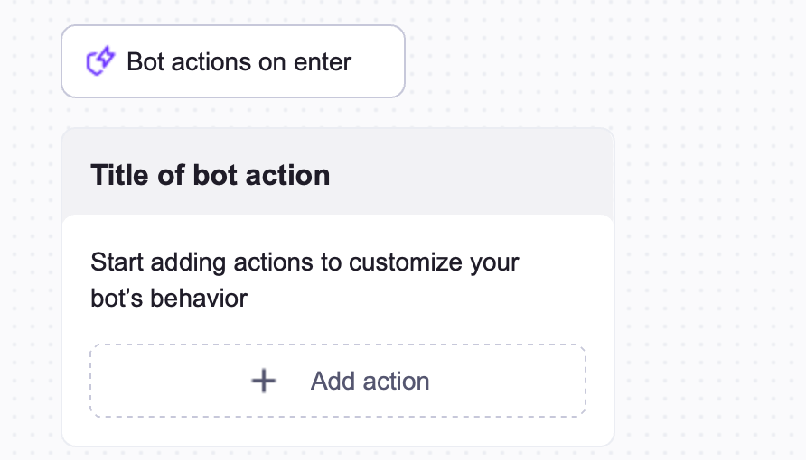 Bot actions on enter Bot actions on enter