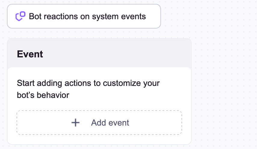 Bot actions on system events Bot actions on system events