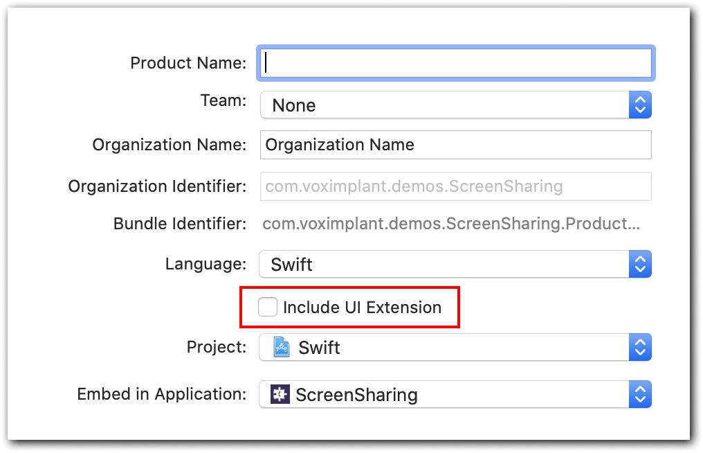 Xcode form