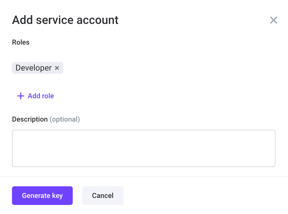Create a service account